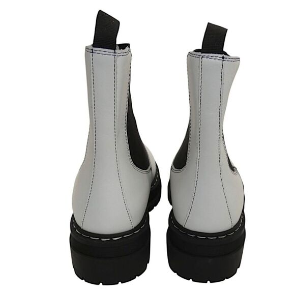 NWOB Marc Fisher ML Patrick White Chelsea Boots Chunky Lug Sole Women’s 6.5 - Picture 2 of 9